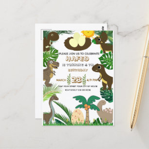 Invitation d'anniversaire de dinosaure : Aventure