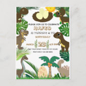 Invitation d'anniversaire de dinosaure : Aventure (Devant)