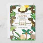 Invitation d'anniversaire de dinosaure : Aventure (Devant)