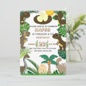 Invitation d'anniversaire de dinosaure : Aventure  (Debout devant)