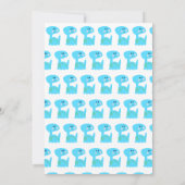 Invitation d'anniversaire de dinosaure bleu mignon (Dos)