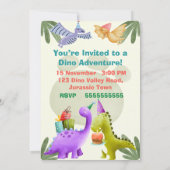Invitation d'anniversaire de dinosaure – Carte de  (Dos)