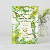 Invitation d'anniversaire de dinosaure, dinosaure  (Debout devant)