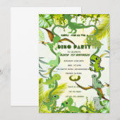 Invitation d'anniversaire de dinosaure, dinosaure  (Devant / Derrière)