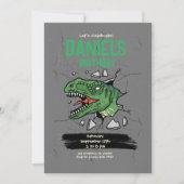 Invitation d'anniversaire de dinosaure Fête d'anni (Devant)