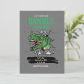 Invitation d'anniversaire de dinosaure Fête d'anni (Debout devant)