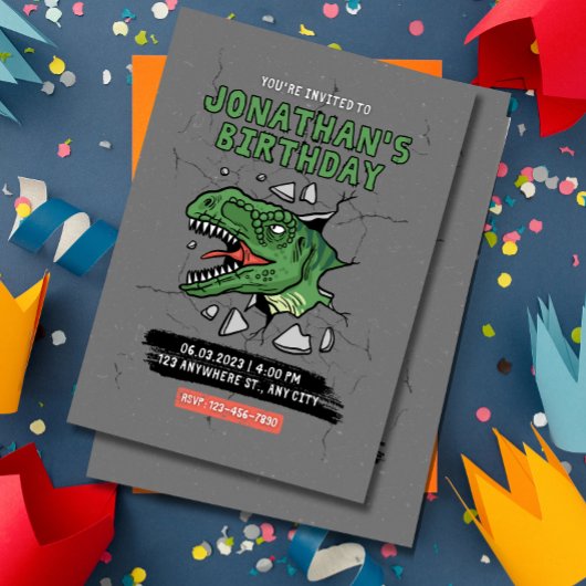 Invitation d'anniversaire de dinosaure Fête d'anni