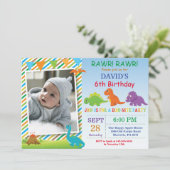 Invitation d'anniversaire de dinosaure Fête de Din (Debout devant)