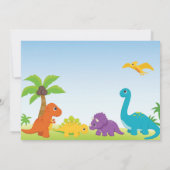 Invitation d'anniversaire de dinosaure Fête de Din (Dos)