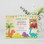 Invitation d'anniversaire de dinosaure Fête de Din (Debout devant)