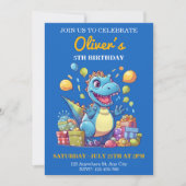 Invitation d'anniversaire de dinosaure - Fête pers (Devant)