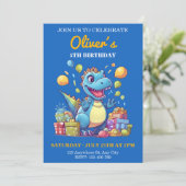 Invitation d'anniversaire de dinosaure - Fête pers (Debout devant)