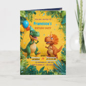 Invitation d'anniversaire de dinosaure formidable (Devant)