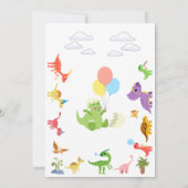 Invitation d'anniversaire de dinosaure / Garçon mi (Dos)
