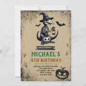 Invitation d'anniversaire de dinosaure Halloween (Devant)