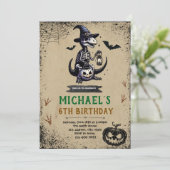 Invitation d'anniversaire de dinosaure Halloween (Debout devant)