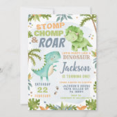 Invitation d'anniversaire de dinosaure Invitation (Devant)