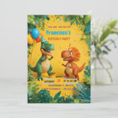 Invitation d'anniversaire de Dinosaure - Jungle Ki (Debout devant)