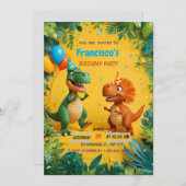 Invitation d'anniversaire de Dinosaure - Jungle Ki (Devant / Derrière)