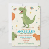 Invitation d'anniversaire de dinosaure mignon (Devant)