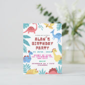 Invitation d'anniversaire de dinosaure mignon (Debout devant)