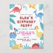 Invitation d'anniversaire de dinosaure mignon (Devant)