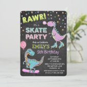 Invitation d'anniversaire de dinosaure mignon pour (Debout devant)