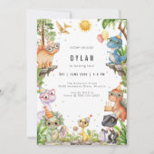 Invitation d'anniversaire de dinosaure pour enfant (Devant)