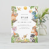 Invitation d'anniversaire de dinosaure pour enfant (Debout devant)