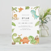 Invitation d'anniversaire de dinosaure pour enfant (Debout devant)