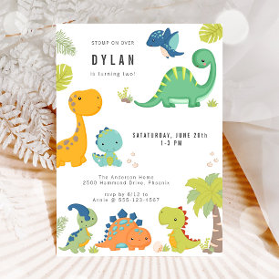 Invitation d'anniversaire de dinosaure pour enfant