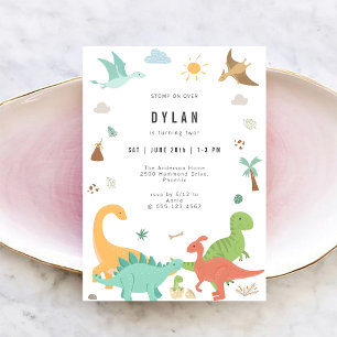 Invitation d'anniversaire de dinosaure pour enfant