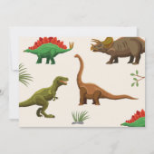 Invitation d'anniversaire de dinosaure pour garçon (Dos)