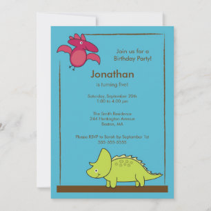 Invitation d'anniversaire de dinosaure pour garçon