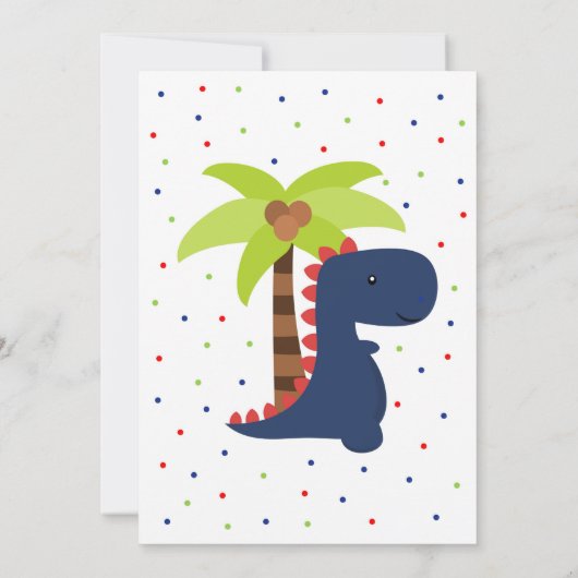 Invitation d'anniversaire de dinosaure pour un (Dos)