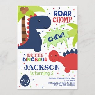 Invitation d'anniversaire de dinosaure pour un