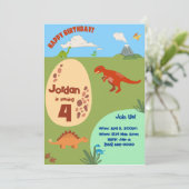Invitation d'anniversaire de Dinosaure préhistoriq (Debout devant)
