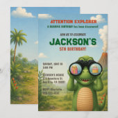 Invitation d'anniversaire de dinosaure rugissant (Devant / Derrière)
