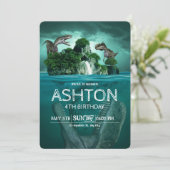 Invitation d'anniversaire de dinosaure sauvage, An (Debout devant)