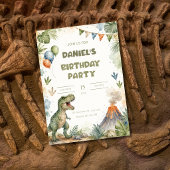 Invitation d'anniversaire de dinosaure T-Rex à l'a