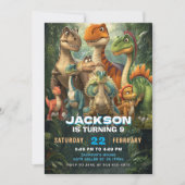 Invitation d'anniversaire de dinosaure T Rex Fête (Devant)