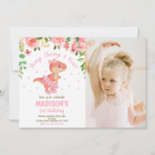 Invitation d'anniversaire de dinosaure Tutu de bal (Devant)