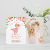 Invitation d'anniversaire de dinosaure Tutu de bal (Debout devant)