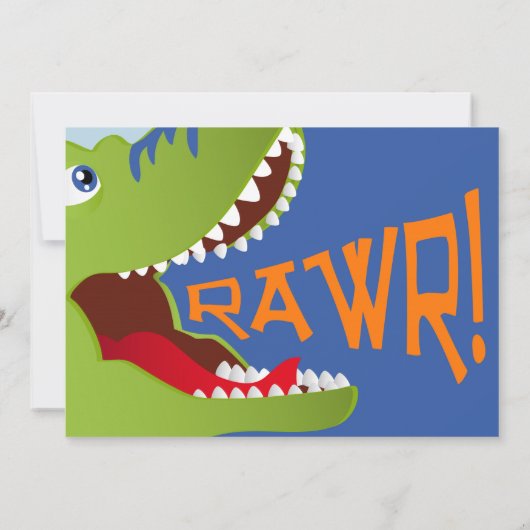 Invitation d'anniversaire de dinosaure vert de (Dos)