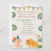 Invitation d'anniversaire de dinosaure Wild One | (Dos)