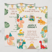 Invitation d'anniversaire de dinosaure Wild One | (Devant / Derrière)