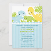 Invitation d'anniversaire de dinosaures (Devant)
