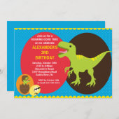Invitation d'anniversaire de dinosaures (Devant / Derrière)