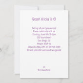 Invitation d'anniversaire de dinosaures roses, inv (Dos)