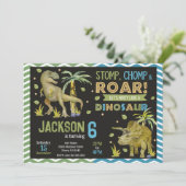 Invitation d'anniversaire de dinosaures | T-rex | (Debout devant)